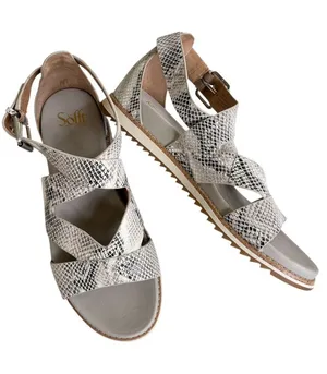 EUC Sofft Leather Snakeskin Sandals Size 9 thumbnail 1