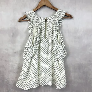 Abercrombie Fitch Womens Ruffle Top Small Romantic Cottage Boho Dainty Soft Girl thumbnail 5