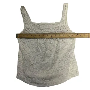 Hollister Y2K Women's White Lace Tank Top Size Small thumbnail 4