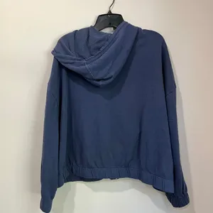 Old Navy Hoodie Zip Up Blue Vintage Cropped Casual‎ Sweatshirt XL thumbnail 3