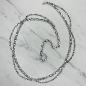 Womens Silver Double Chain Belt Small (S) Medium (M) Draped Y2K Style ✨ thumbnail 1