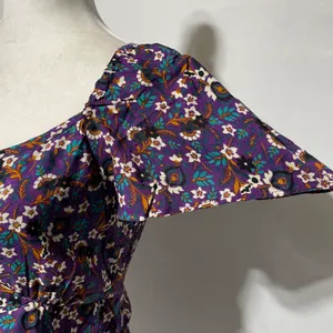 New Band Of The Free Floral Print Crossover Waist Mini Dress Purple Size Medium thumbnail 12