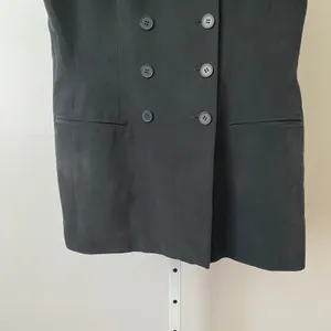 SILX 6 Black Silk Double Breasted Blazer Jacket Vintage 90s minimalist thumbnail 3