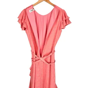 Eliza J Metallic Ruffle Fill Coupe High Low Maxi Gown Pink Rose Size 12 Romantic thumbnail 8
