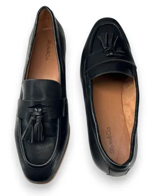 Style & Co 9.5 Utahh Tassel Loafers classic slip-on flats Black Women's thumbnail 1