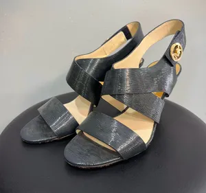 Navy Blue Michael Kors Joselle Patent Leather Slingbacks Size 7 EUC thumbnail 1