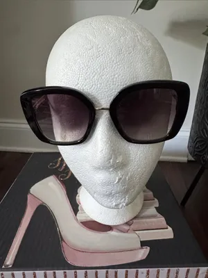 Frye Black Frame Sunglasses with Gradient Purple Lenses thumbnail 1
