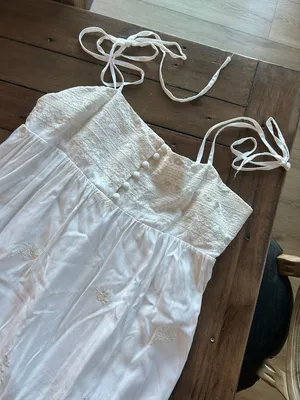Spiritual Gangster Dolce Embroidered White Spring Summer Maxi Dress M thumbnail 4
