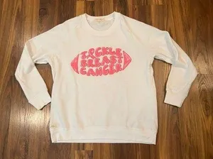 Simply Southern Tackle Breast Cancer Women’s Long Sleeve Snow Crewneck Sweater thumbnail 1
