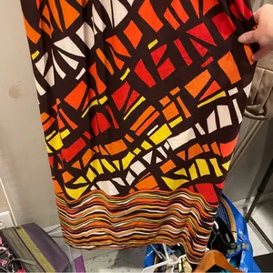 Cute NWT earth babydoll geometric cross back soft stretchy maxi dress beach pool thumbnail 9