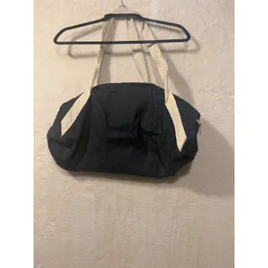 Meet Me At The Barre Denim Duffel Bag Gym Travel Dance‎ Tote Dark Blue White thumbnail 5