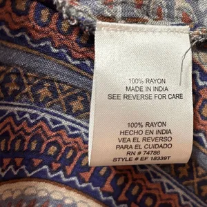 Patrons of Peace Maxi Dress Womens S Blue Floral Faux‎ Wrap Festival Boho thumbnail 8