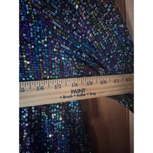 Amazing Lace Oil Slick Sequin Tiered Babydoll Concert and Party Mini Dress XL thumbnail 7