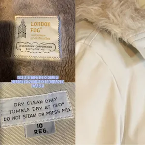 Vintage 1970'S Beige London Fog Faux Fur Lined Short Trench Coat (10) thumbnail 11