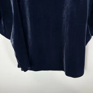Madewell Size‎ Large Blue Short Sleeve Casual Boho Velvet Butterfly Blouse Top thumbnail 10