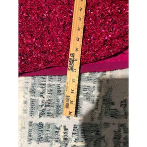 Retrofête Pink‎ Sequin Mini Dress Long Sleeve V-Neck Ruched Cocktail Magenta S thumbnail 5
