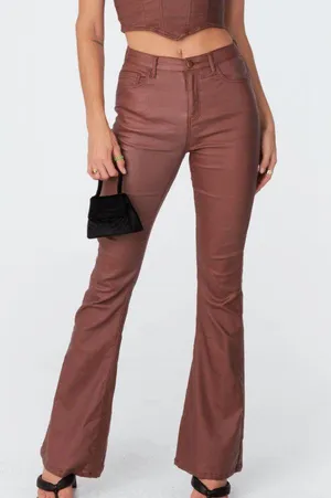 Edikted Faux Leather Pants thumbnail 1