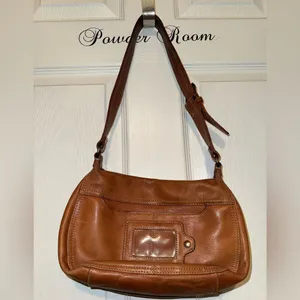 FOSSIL Hobo Cognac Leather Shoulder Hand Bag Retro Y2K Purse Vintage Brown thumbnail 4