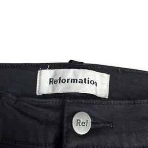 Reformation Size 29 High Rise Frayed Hem Jeans Black Distressed Stretch‎ Grunge thumbnail 6