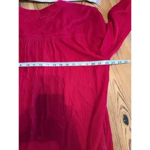 Uncle Frank Velvet Shift Dress Bright Red Holiday Party Pockets Knee Length LG thumbnail 4