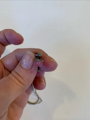 Italian Sterling Silver Fairy Pendant Necklace Pink Cats Eye Ball 925 Italy thumbnail 3