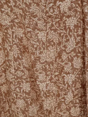Faherty Kendall Palms Linen Maxi Dress Women’s Small Brown Tie Strap Button thumbnail 14