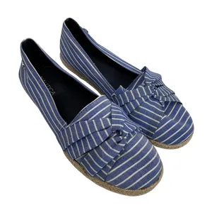 Nautica Idelle Blue White Striped Espadrille Flats Knotted Bow Womens‎ 9.5 thumbnail 1