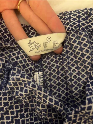 Navy Print Pajama Shorts Blue Size M thumbnail 2