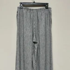 A New Day- Navy & White Striped Linen Wide Leg Pants with pockets size S thumbnail 5