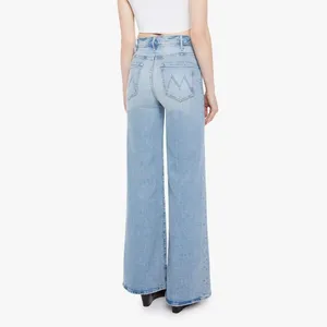 Mother Superior The Hustler Roller Sneak Jeans 26 I Confess Wide Leg Light Wash thumbnail 2