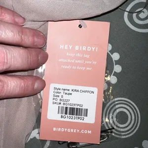 Birdy Grey Beautiful New Kira Taupe Chiffon Gown! thumbnail 5