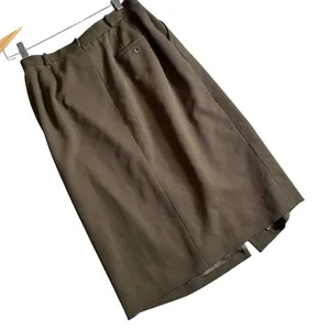 Vintage 90s Carlisle Midi Skirt Ribbed Womens 14 Green Straight Pencil Split thumbnail 4