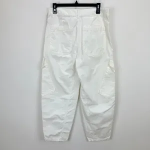 Madewell The Barrel Leg Utility Pant Garment Dyed Twill White Cargo US 4 NWT thumbnail 10