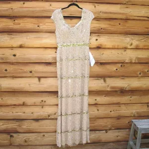NWT Mac Duggal 9089 Cap Sleeve Embellished Gown Nude 8 thumbnail 6