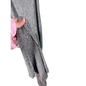 Brandy Melville Midi Dress Womens One Size Grey Excellent Ribbed‎ Knit V-Neck thumbnail 11