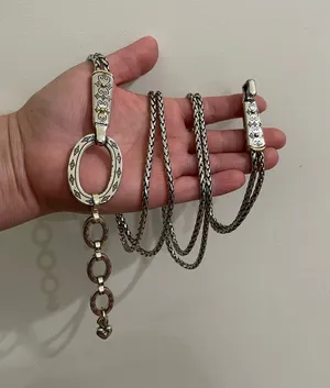 Vintage Brighton Silver-Tone Heart Charm Adjustable Chain Belt thumbnail 1
