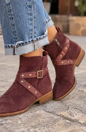 Kork-Ease Kenai Boots leather ankle boots burgundy 6.5 NEW thumbnail 1