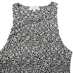 Leopard Print Bodysuit Large Sleeveless Stretch Snap Bottom Gray thumbnail 6