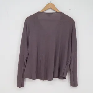 Rock & Republic Linen Top Womens XL Lace-Up V-Neck Purple Dolman Sleeve thumbnail 4