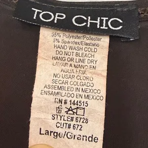 Top Chic L Long Sleeve O-Ring Wrap Crop Top Brown Y2K Clubwear‎ Night Out thumbnail 6