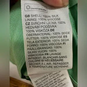 NWT & Other Stories Sea Green Silk Puff Sleeve Tie Back Voluminous Midi Dress 6 thumbnail 10