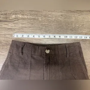 Little lies brown‎ corduroy wide leg pants with raw hem size small thumbnail 5