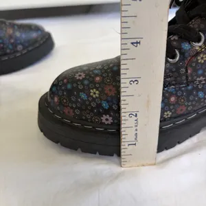 True Craft Korri 3 Floral Combat Boots Black Multicolor Lace Up Side‎ Zip 9.5 M thumbnail 13