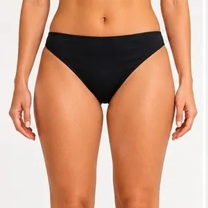 No Boundaries Womens Bikini Bottoms Size L Black Wavy Pucker Texture Cheeky Swim thumbnail 6