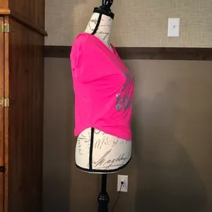 Total Girl Pink Crop Top Short Sleeve Size 7/8 thumbnail 3