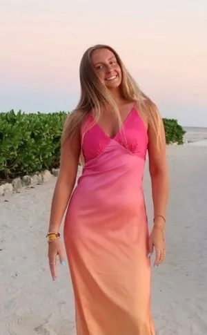 Pink Ombrè Silk Maxi Dress thumbnail 1