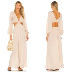 Indah Julie Maxi Dress Size Small Cream Cut Out Boho Lightweight Beach thumbnail 2