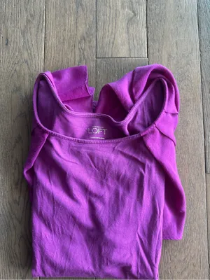 Ann Taylor Ruffle Shoulder Sleeveless Top - Magenta thumbnail 7