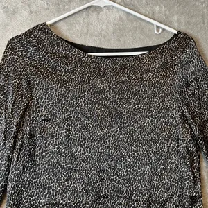 Zara Women's Animal Leopard Print‎ Shift Dress Size Small 100% Silk thumbnail 2