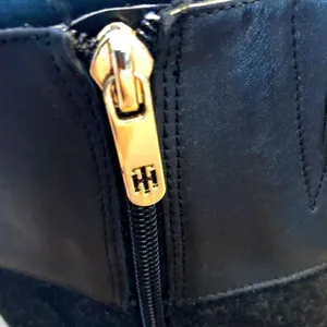 Tommy Hilfiger Black Mid Calf Zip Up Boots with Gold Hardware- Size 8 thumbnail 7